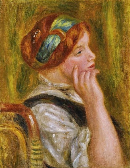 Portrait De Femme Au Bandeau Vert by Pierre Auguste Renoir