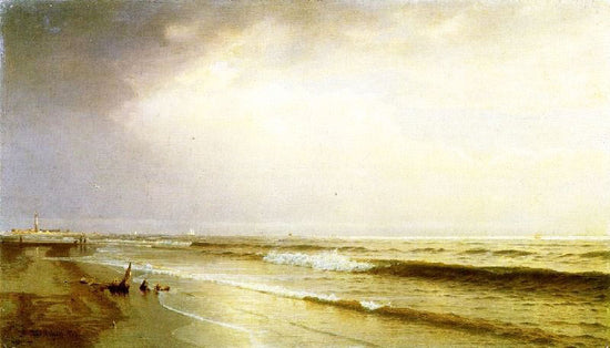 Seascape With Distant Lighthouse, Atlantic City, New Jersey by William Trost Richards