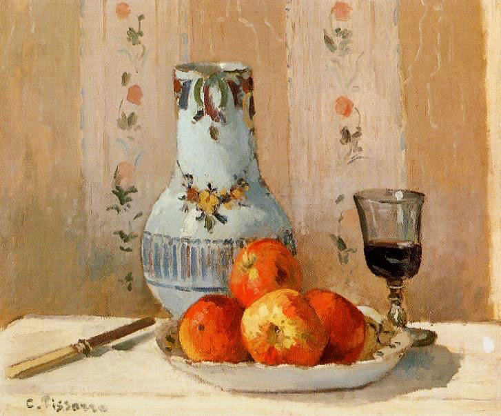 Still Life With Apples And Pitcher by Camille Pissarro