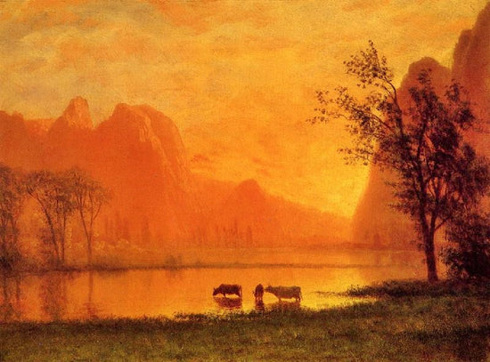 Sundown At Yosemite by Albert Bierstadt