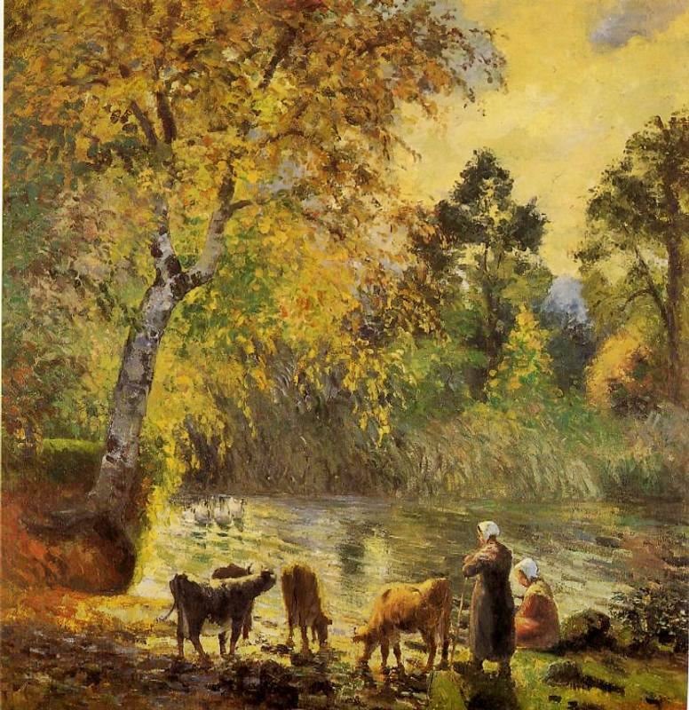 Autumn, Montfoucault Pond by Camille Pissarro
