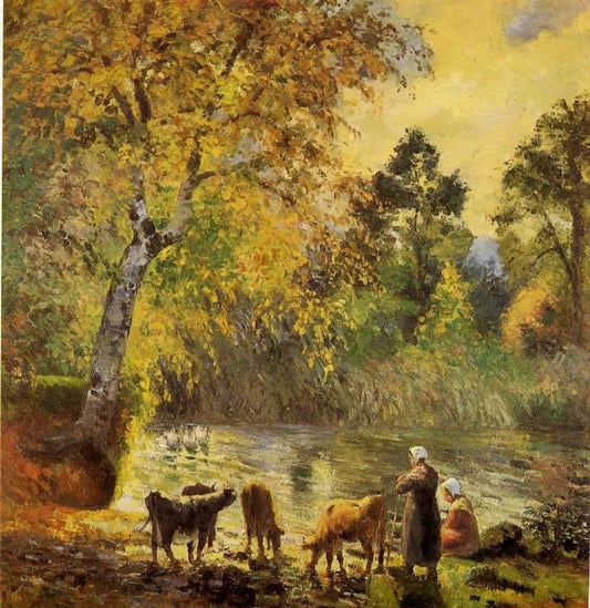 Autumn, Montfoucault Pond by Camille Pissarro