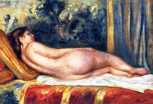 Reclining Nude On A Couch by Pierre Auguste Renoir