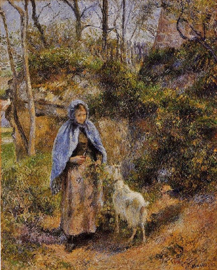 Peasant Woman With A Goat by Camille Pissarro