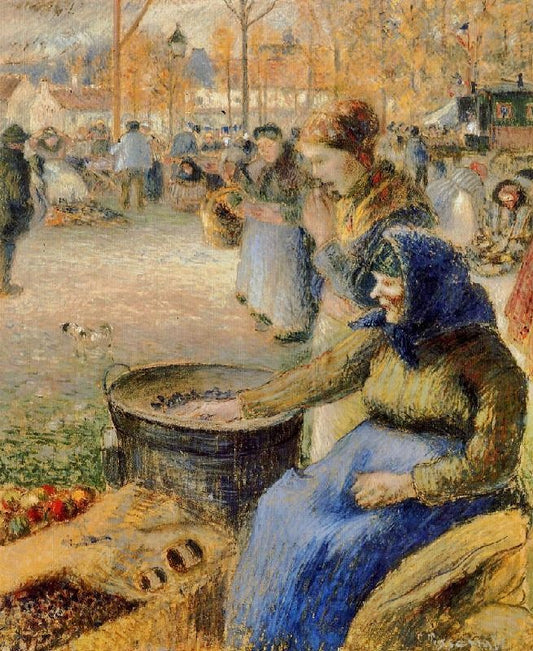 La Marchande De Marrons, Foire De La St. Martin, Pontoise by Camille Pissarro