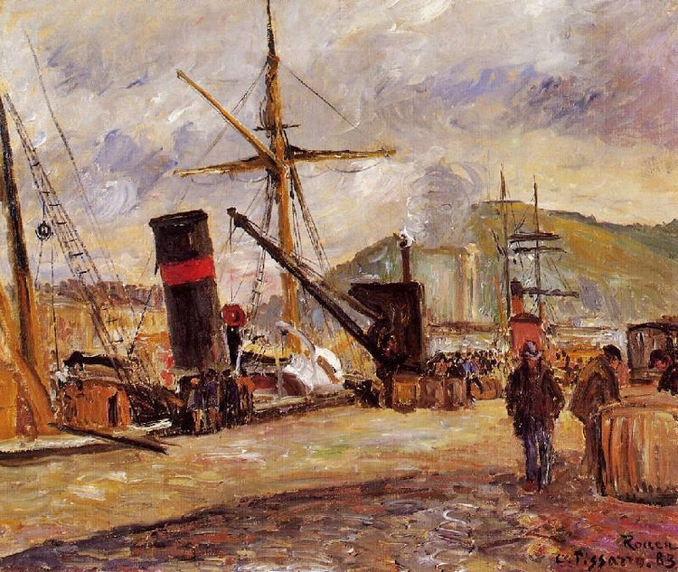 Steamboats by Camille Pissarro