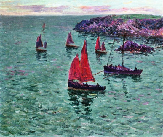 Seascape With Boats by Henri Moret
