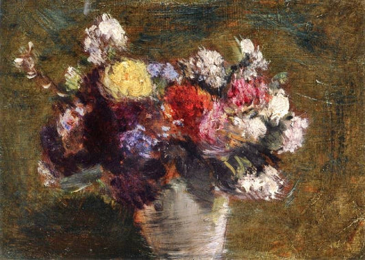 Flowers In A White Porcelain Pot by Henri Fantin-Latour