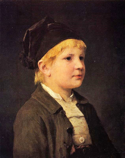 Portrait Of A Young Boy by Albert Anker