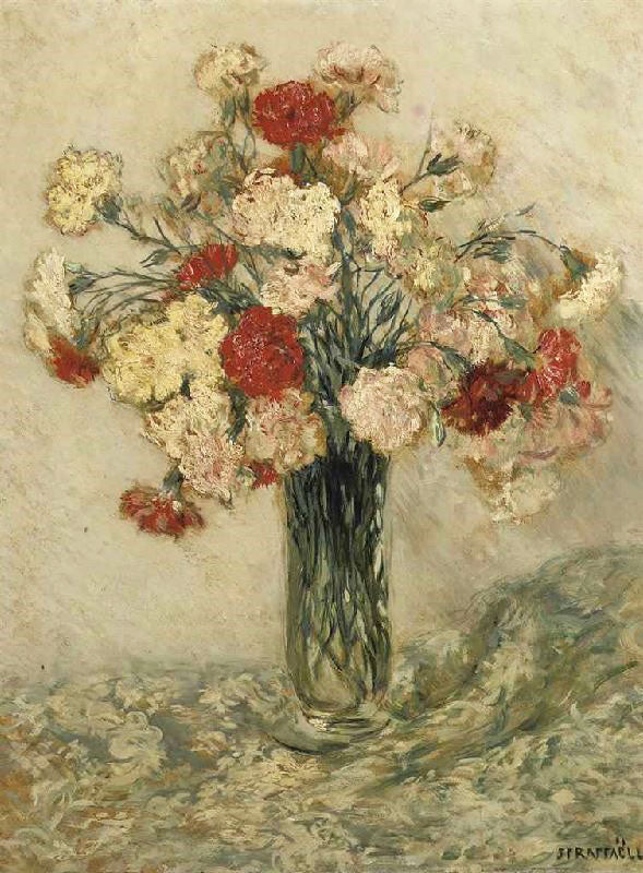 Carnations In A Vase by Jean-François Raffaëlli