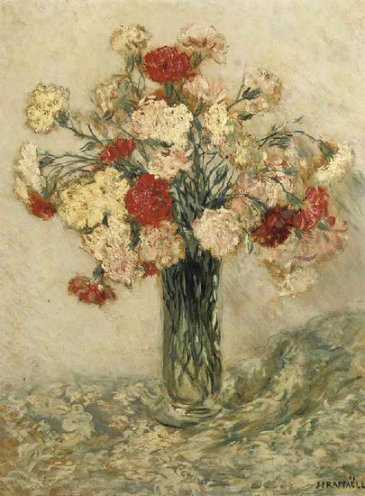 Carnations In A Vase by Jean-François Raffaëlli