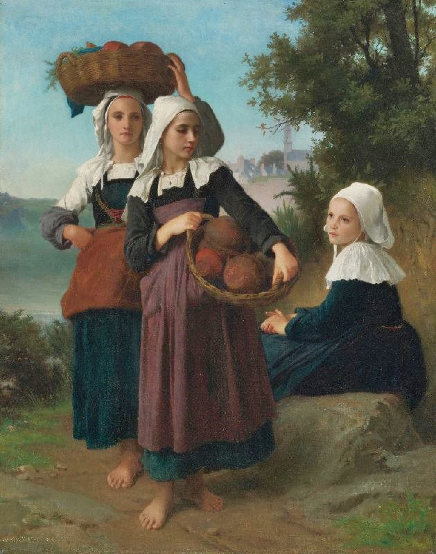 Girls Returning From The Market by William Bouguereau