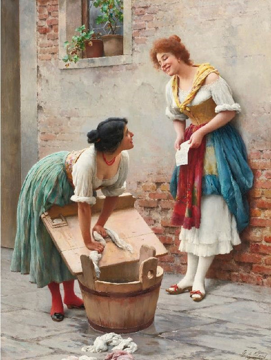 Sharing The News by Eugene de Blaas