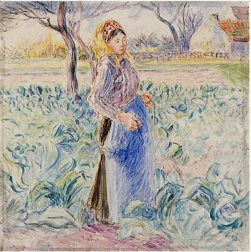 Peasant Woman In A Cabbage Patch by Camille Pissarro