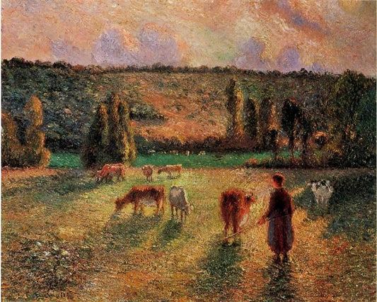 Cowherd At Eragny by Camille Pissarro