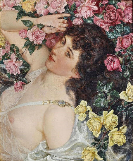 Among The Roses by Talbot Hughes