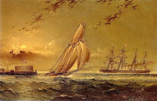 English Steamer Off Staten Island by James E. Buttersworth