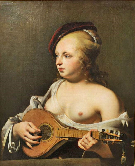 Cittern Player by Caesar van Everdingen
