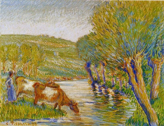 La Riviere Aux Saules, Eragny by Camille Pissarro