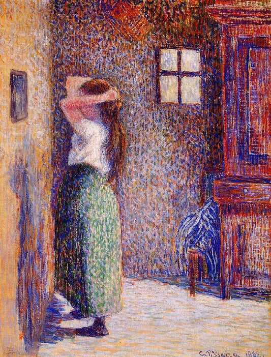 Young Peasant At Her Toilette by Camille Pissarro
