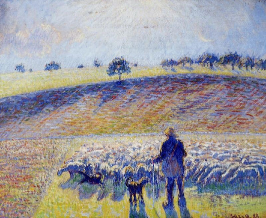 Shepherd And Sheep by Camille Pissarro