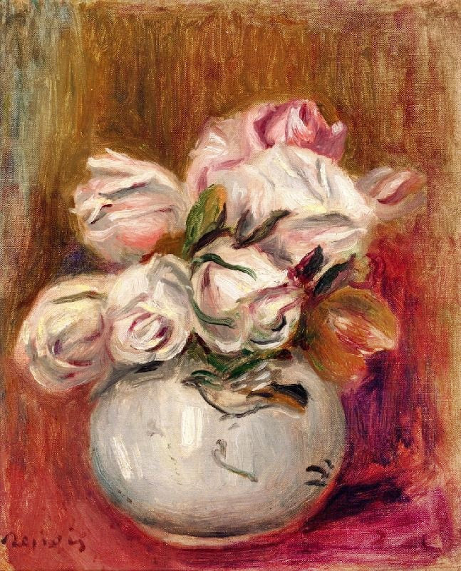 White Roses by Pierre Auguste Renoir
