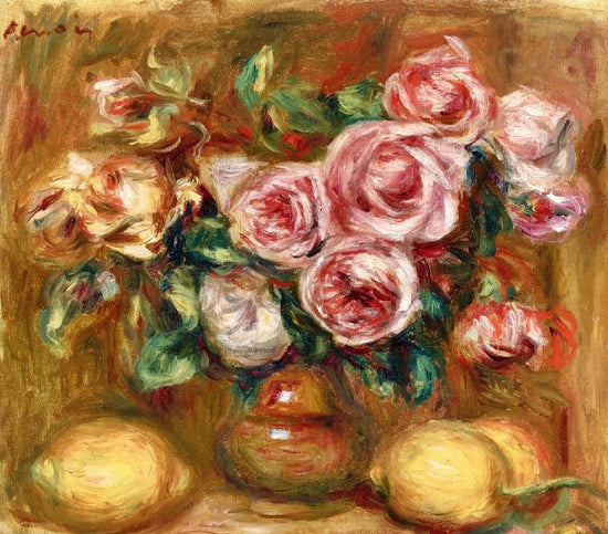 Still Life: Bouquet Of Roses With Lemons by Pierre Auguste Renoir