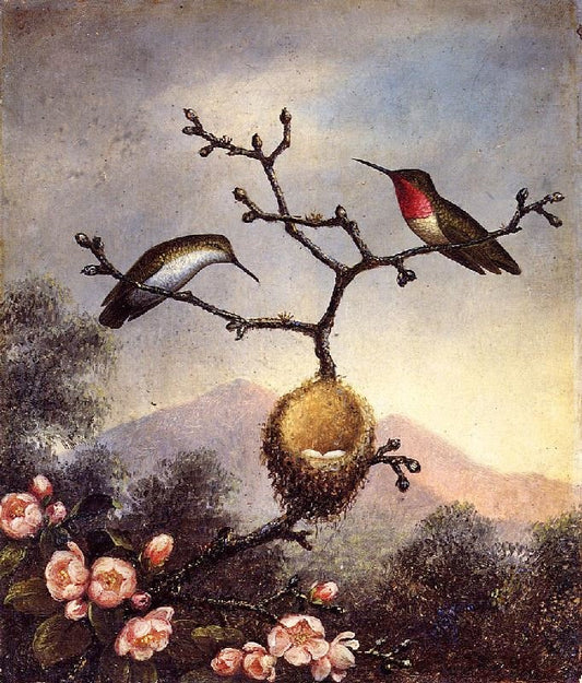 Ruby Throats With Apple Blossoms by Martin Johnson Heade