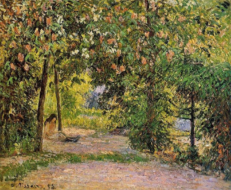 The Garden In Spring, Eragny by Camille Pissarro