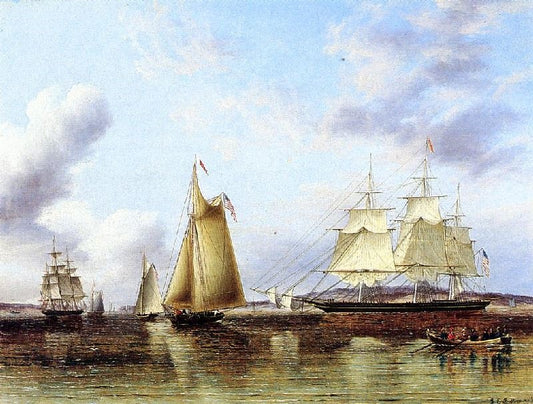 The ’N.B.Palmer’ At Anchor Off Staten Island by James E. Buttersworth