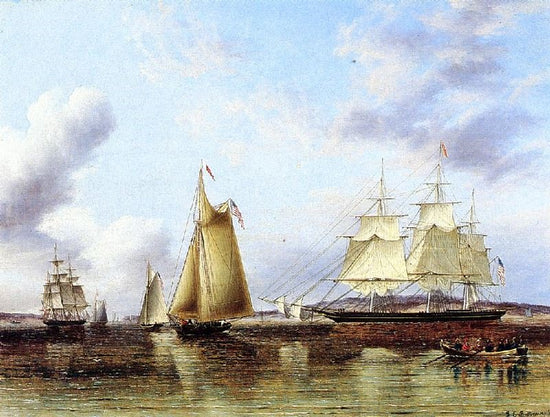 The ’N.B.Palmer’ At Anchor Off Staten Island by James E. Buttersworth