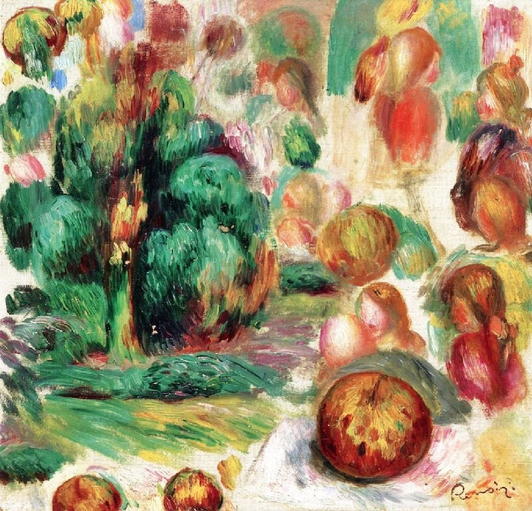 Heads, Trees And Fruit by Pierre Auguste Renoir