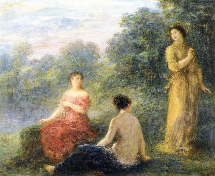 Three Nymphs By A Spring by Henri Fantin-Latour
