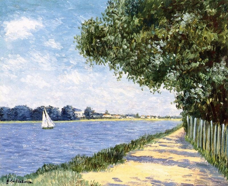 The Banks Of The Seine At Petit Gennevilliers by Gustave Caillebotte