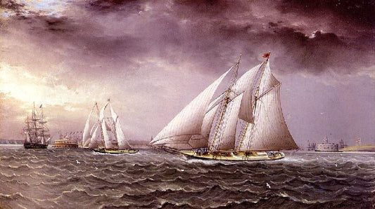 Schooner Race In New York Harbor by James E. Buttersworth