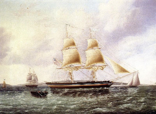 American Brig Off New York by James E. Buttersworth