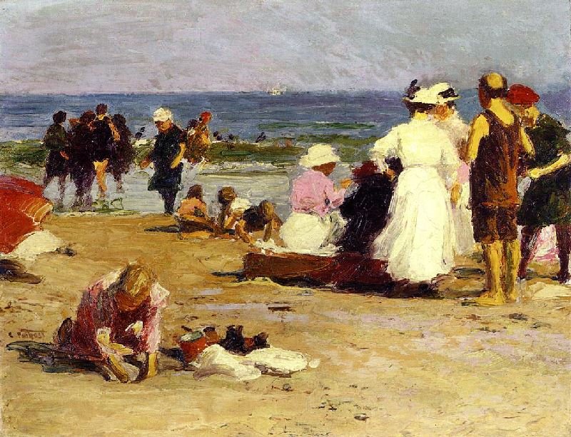 Bathers In The Surf by Edward Potthast