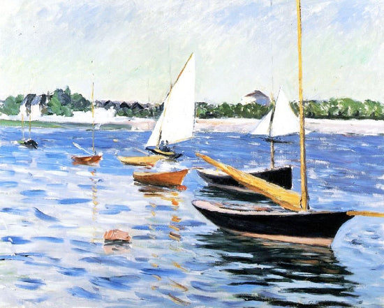Sailing Boats On The Seine At Argenteuil by Gustave Caillebotte