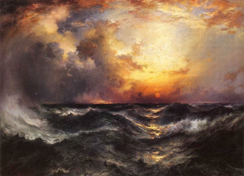 Sunset In Mid-Ocean by Thomas Moran