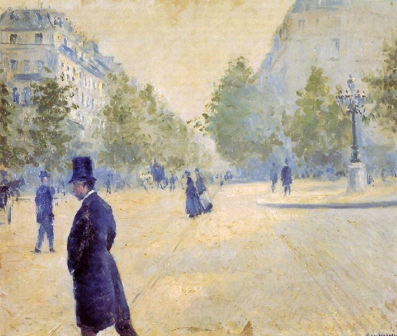 Place Saint-Augustin, Misty Weather by Gustave Caillebotte