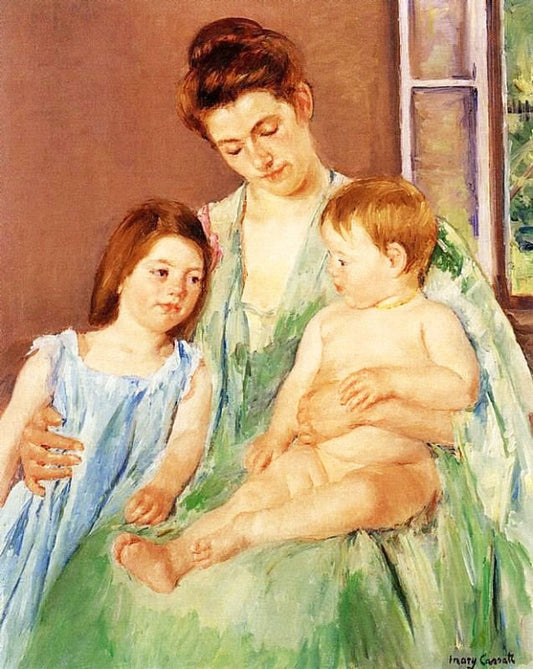 Young Mother And Two Children by Mary Cassatt