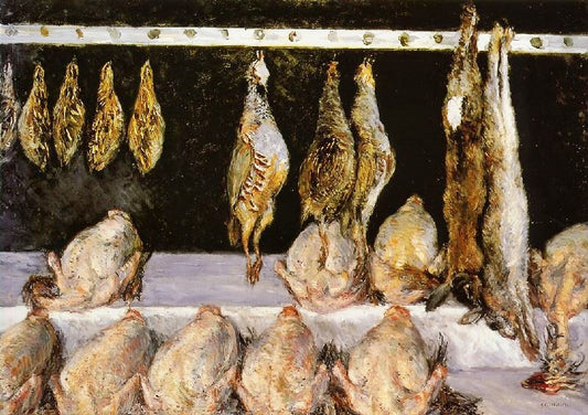 Display Of Chickens And Game Birds by Gustave Caillebotte