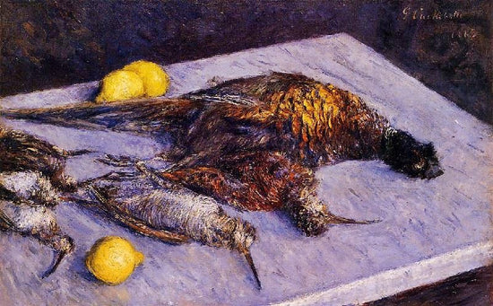 Pheasants And Woodcocks On A Marble Table by Gustave Caillebotte