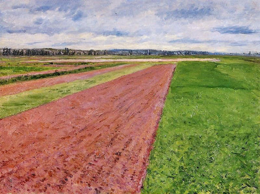 Landscape, Study In Yellow And Rose by Gustave Caillebotte