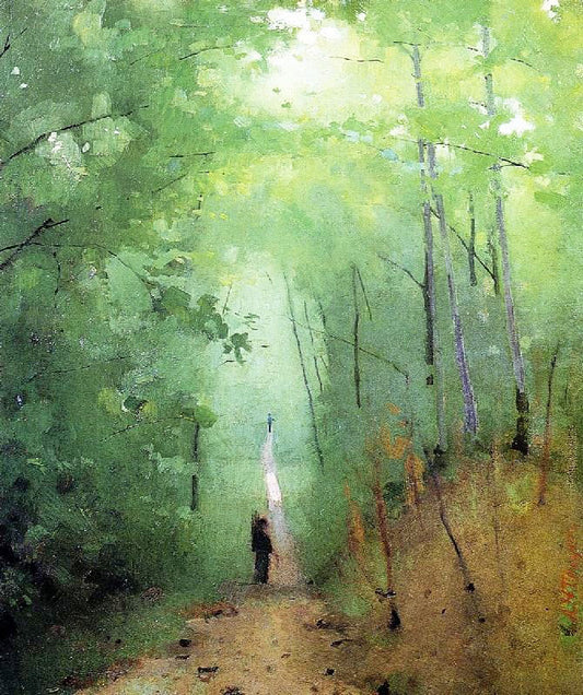 Landscape At Fontainebleau Forest by Abbott Handerson Thayer