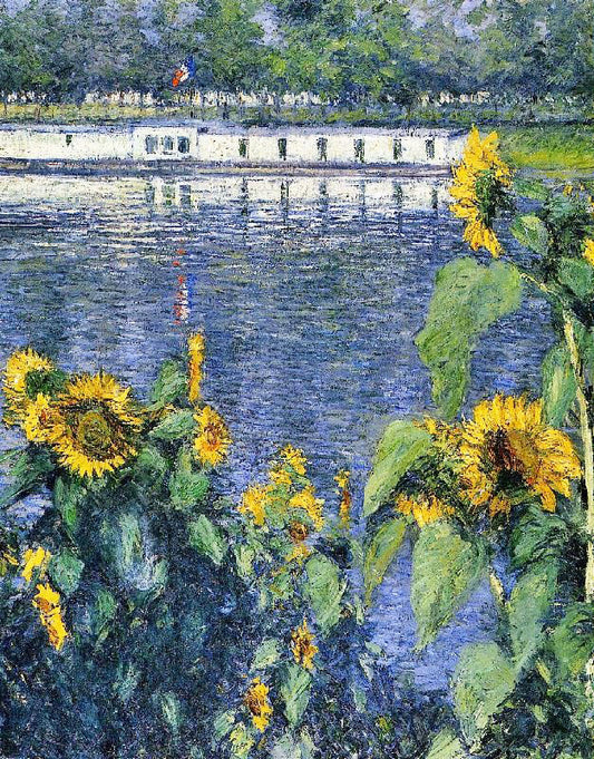 Sunflowers On The Banks Of The Seine by Gustave Caillebotte