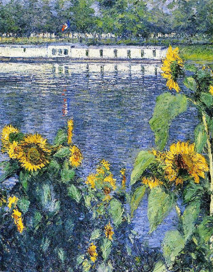Sunflowers On The Banks Of The Seine by Gustave Caillebotte