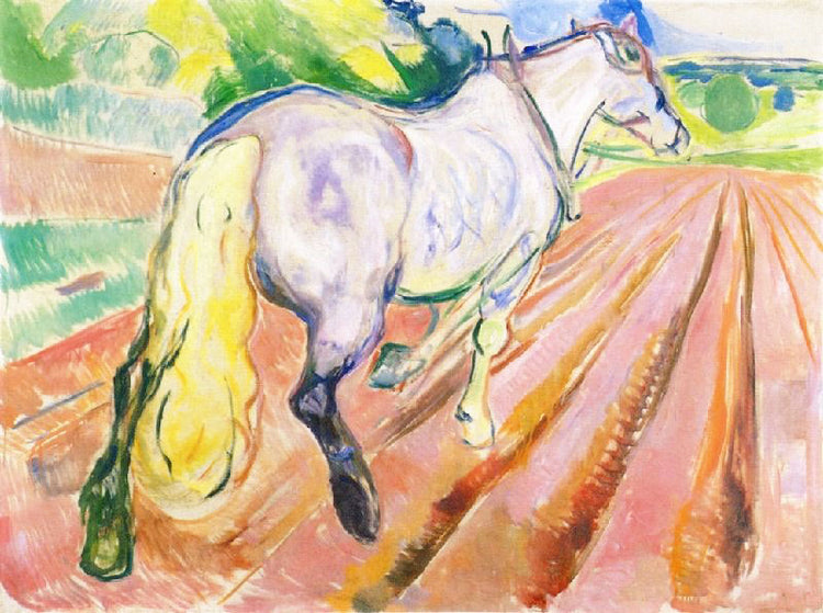 White Horse Seen From The Rear by Edvard Munch