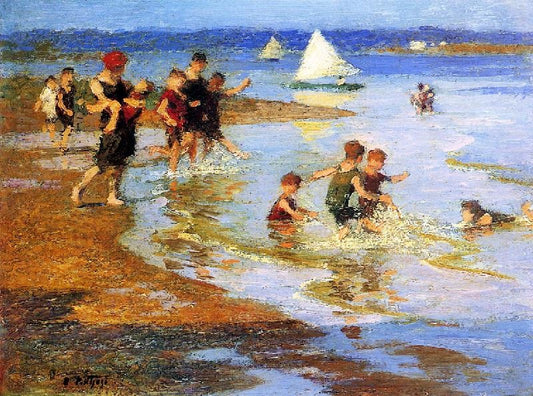 Children At Play On The Beach by Edward Potthast