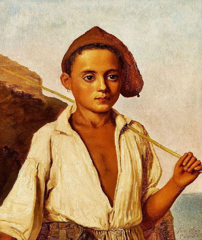 Portrait Of A Young Fisher Boy From Capri by Christen Købke